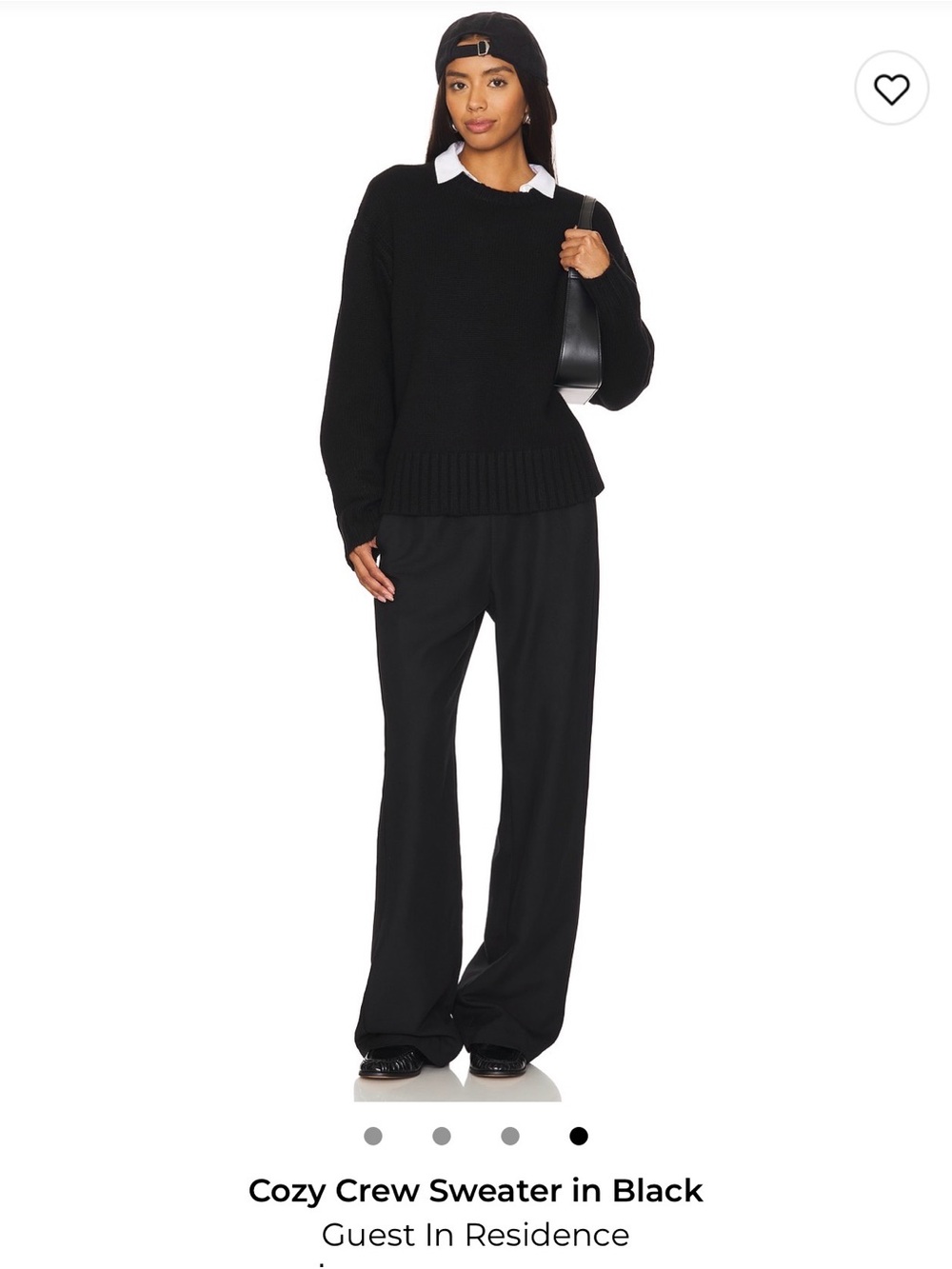 Guest In Residence Cozy Crew Black Cashmere Sweater XS - new without tags